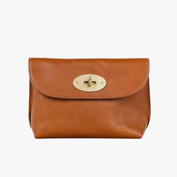 Mulberry Darley Cosmetic Pouch Brown Oak Small Classic Grain - Picture 1 of 12
